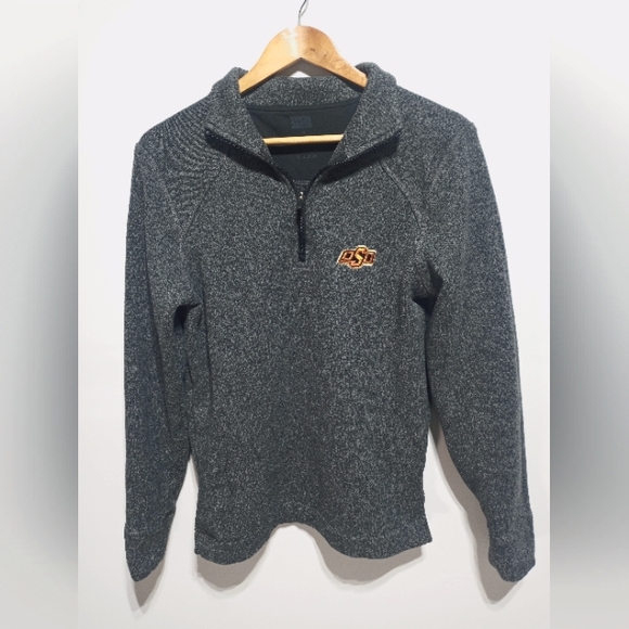 Oklahoma State Cowboys 1/4 Zip Pullover Sweater Box Seat Clothing Co Size Medium - Picture 1 of 10